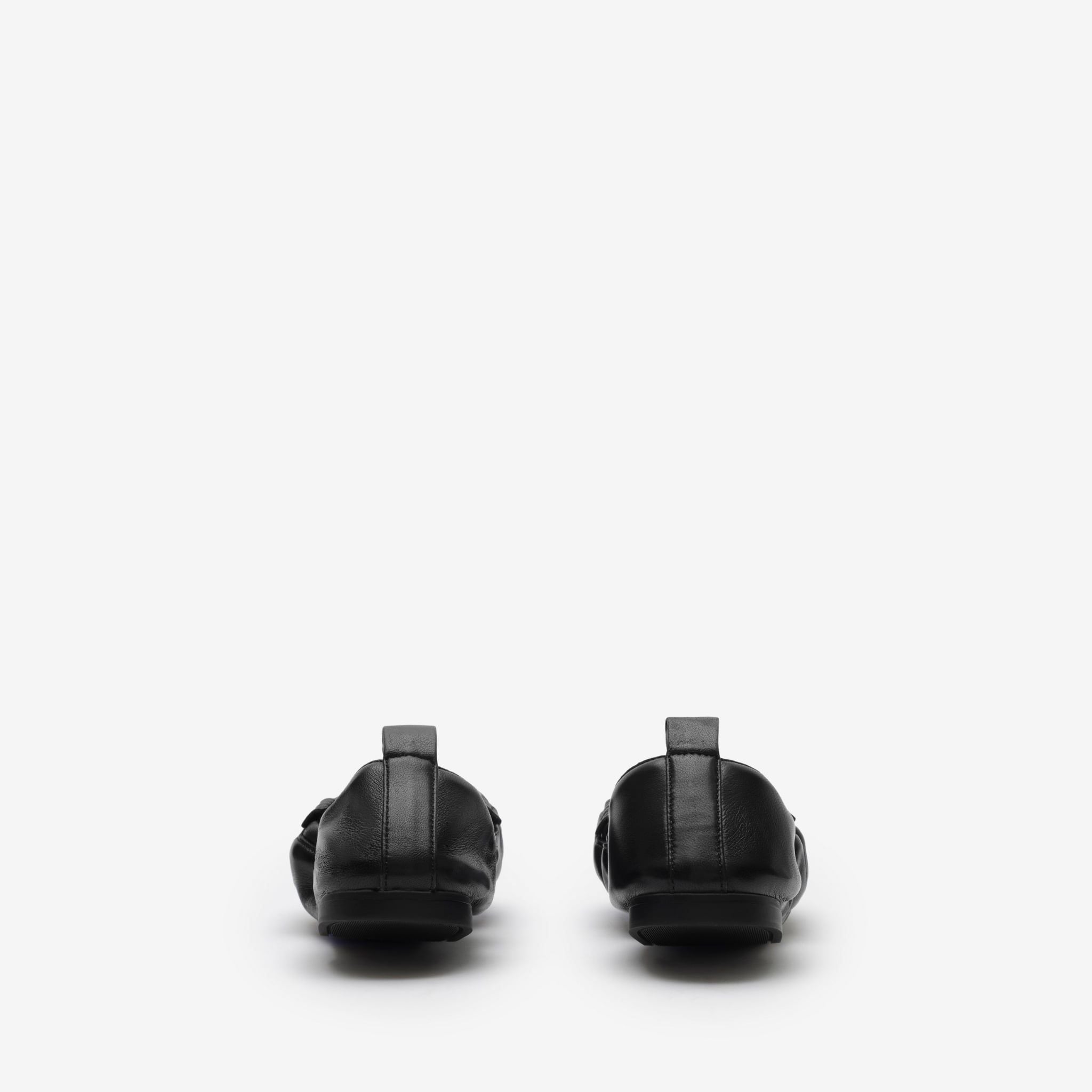  Giày Nữ Burberry Leather Fawn Loafers 'Black' 