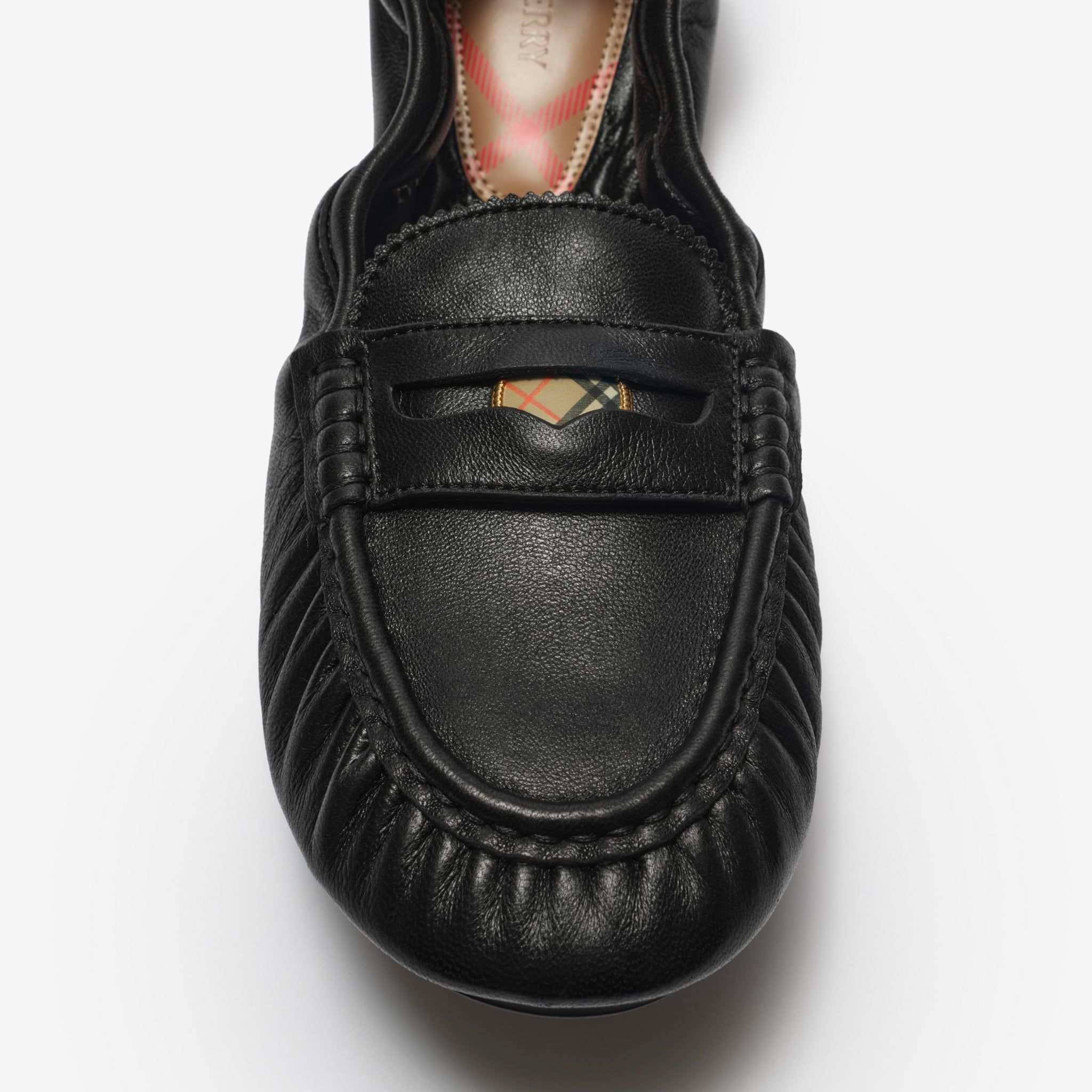  Giày Nữ Burberry Leather Fawn Loafers 'Black' 
