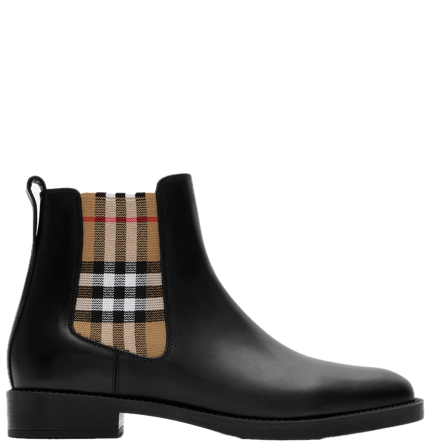 Giày Nữ Burberry Leather Hampstead Boots 'Black' 