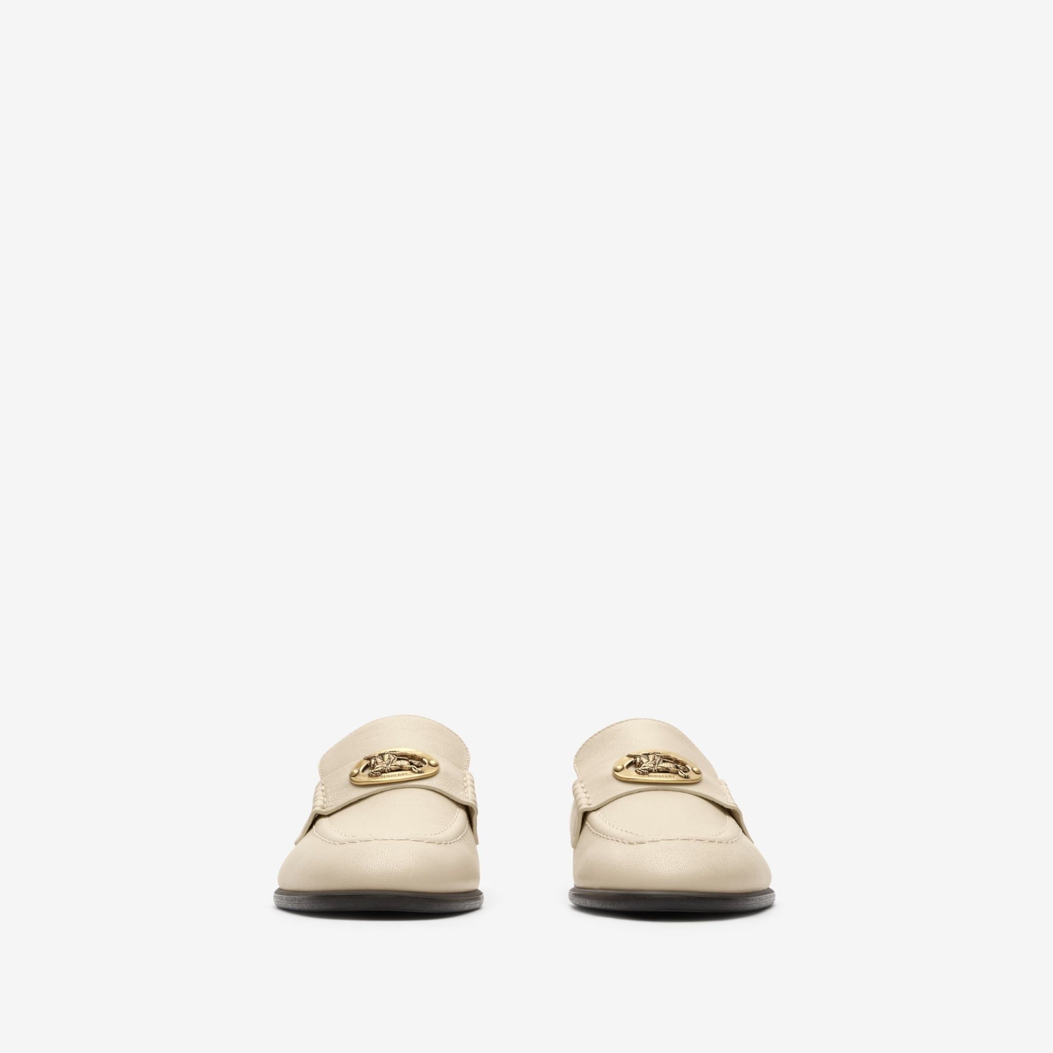  Giày Nữ Burberry Leather Opal Loafers 'Beige' 