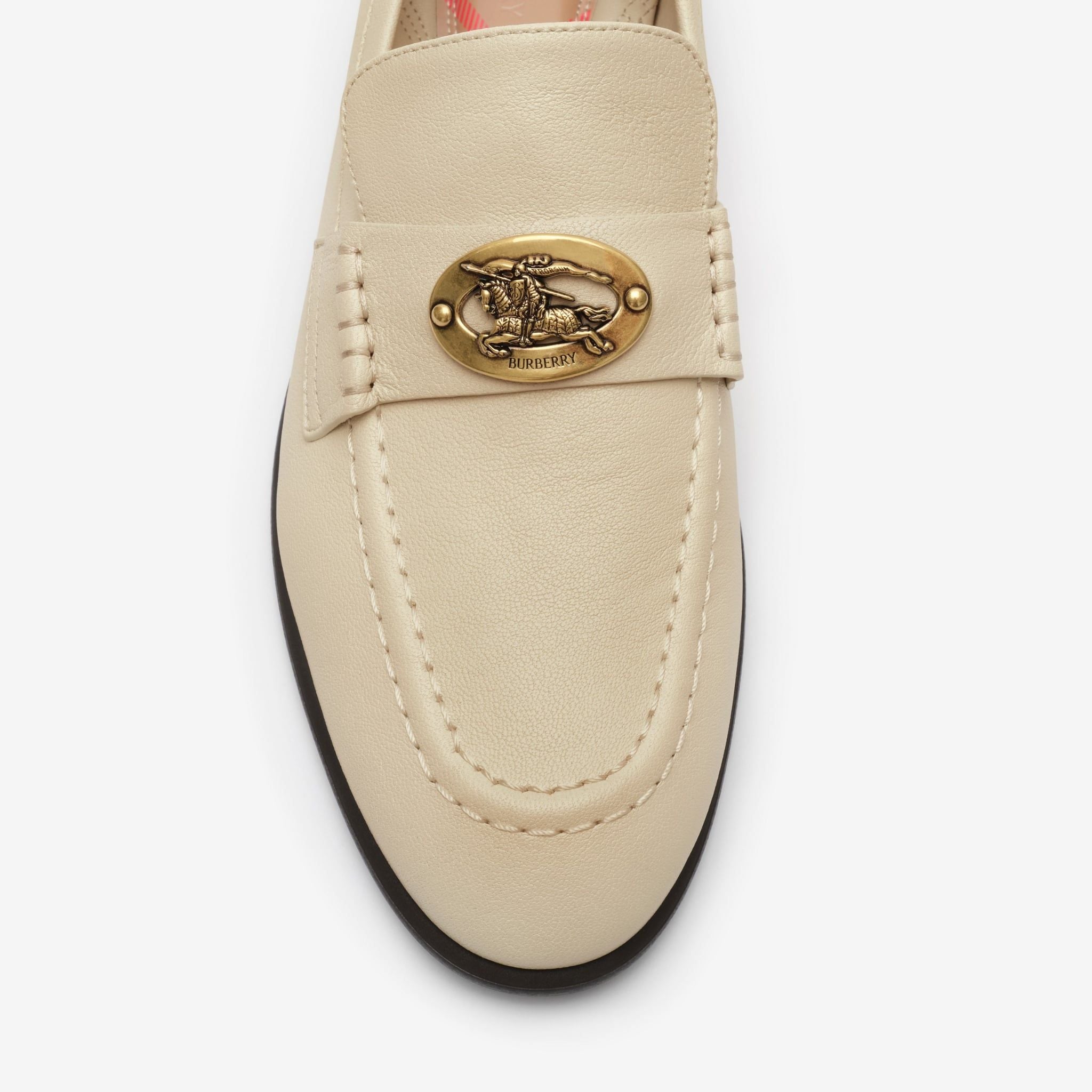  Giày Nữ Burberry Leather Opal Loafers 'Beige' 