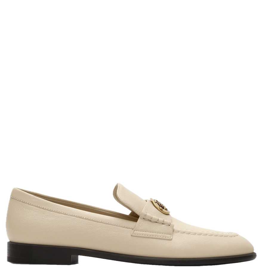  Giày Nữ Burberry Leather Opal Loafers 'Beige' 