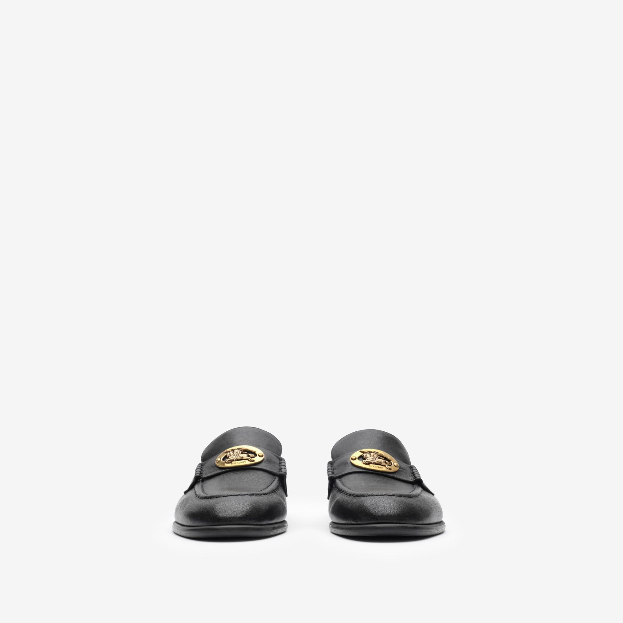  Giày Nữ Burberry Leather Opal Loafers 'Black' 