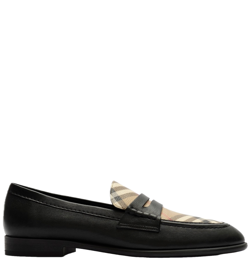  Giày Nữ Burberry Opal Loafers 'Black Beige' 