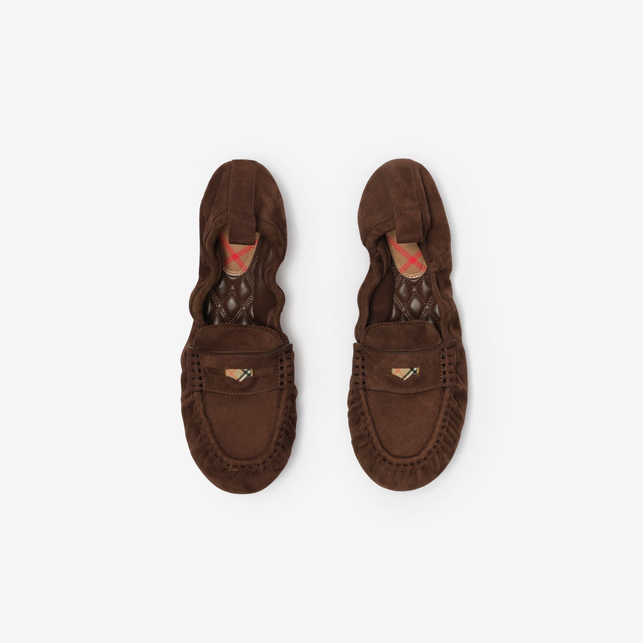  Giày Nữ Burberry Suede Fawn Loafers 'Hazel Brown' 