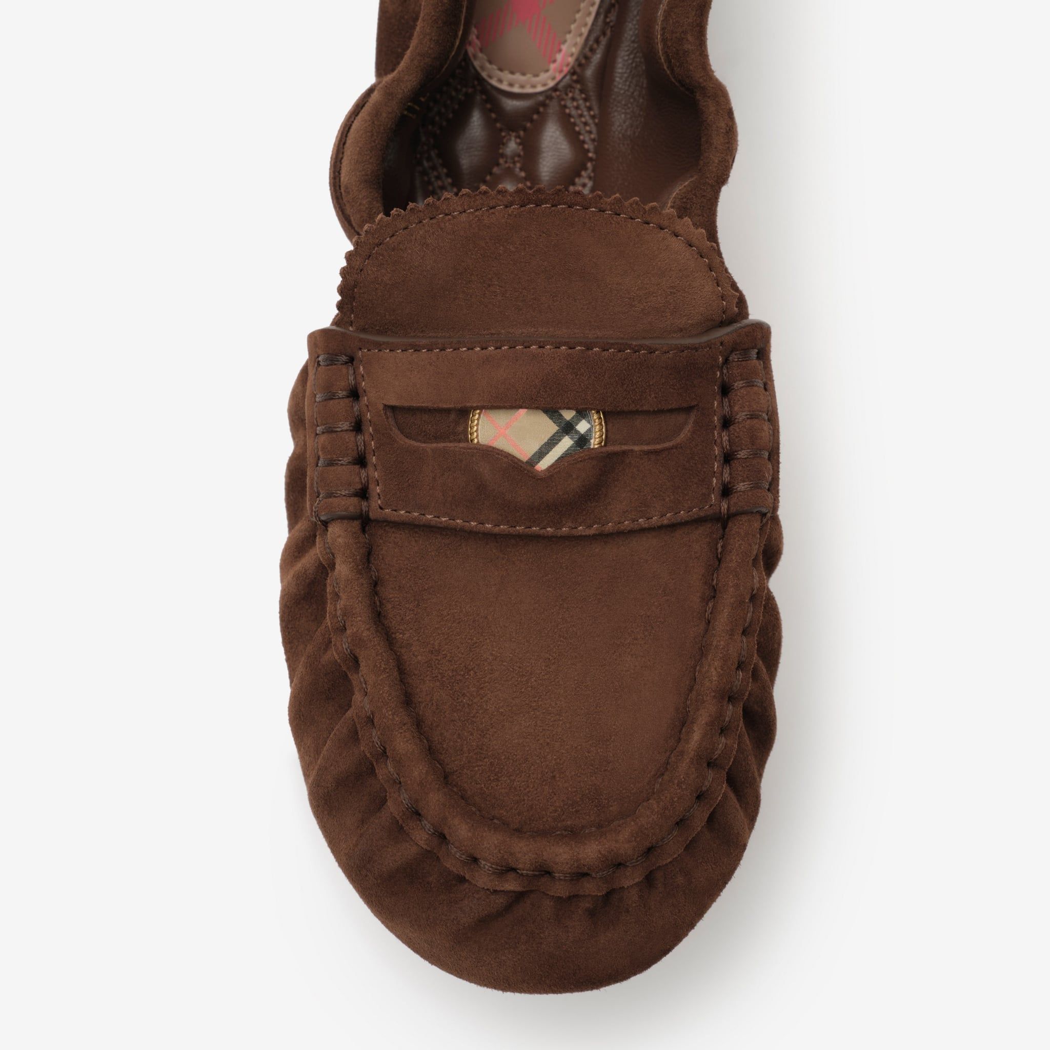  Giày Nữ Burberry Suede Fawn Loafers 'Hazel Brown' 
