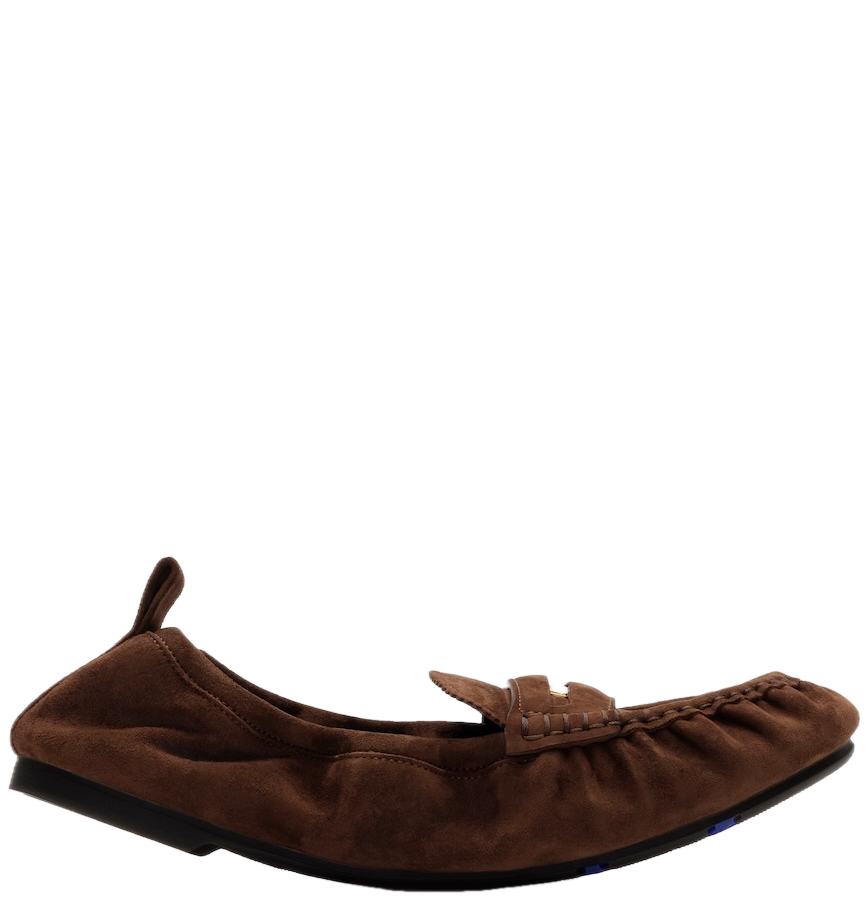  Giày Nữ Burberry Suede Fawn Loafers 'Hazel Brown' 