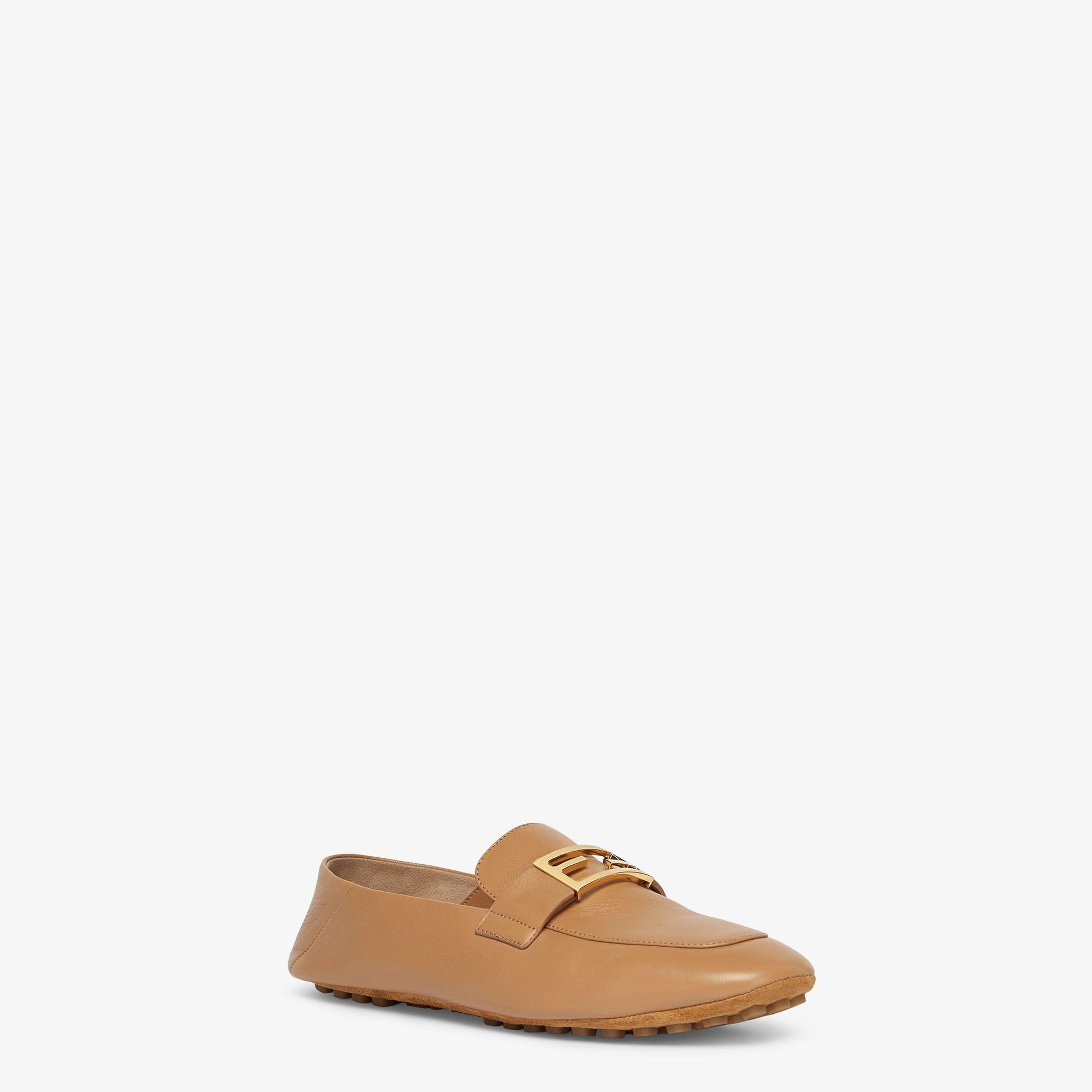  Giày Nữ Fendi Tube Loafers 'Beige' 
