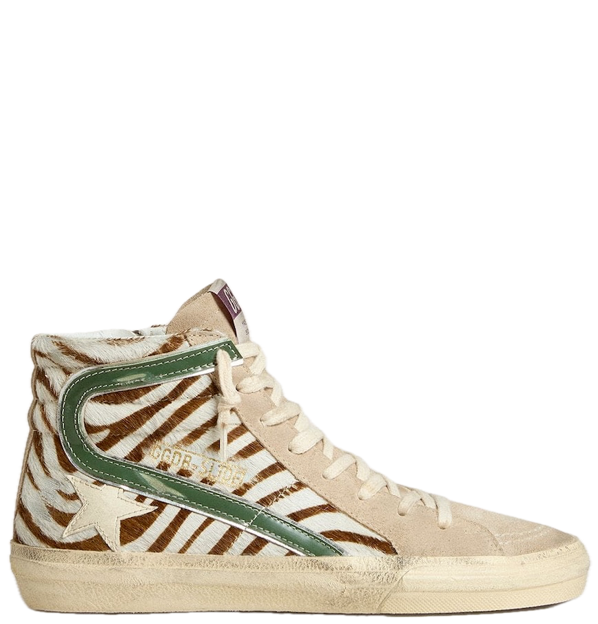  Giày Nữ Golden Goose Slide Sneakers 'Zebra-print' 
