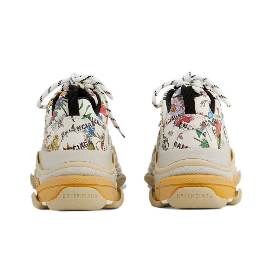  Giày Nữ Gucci x Balenciaga Triple S 'Flora Print' 