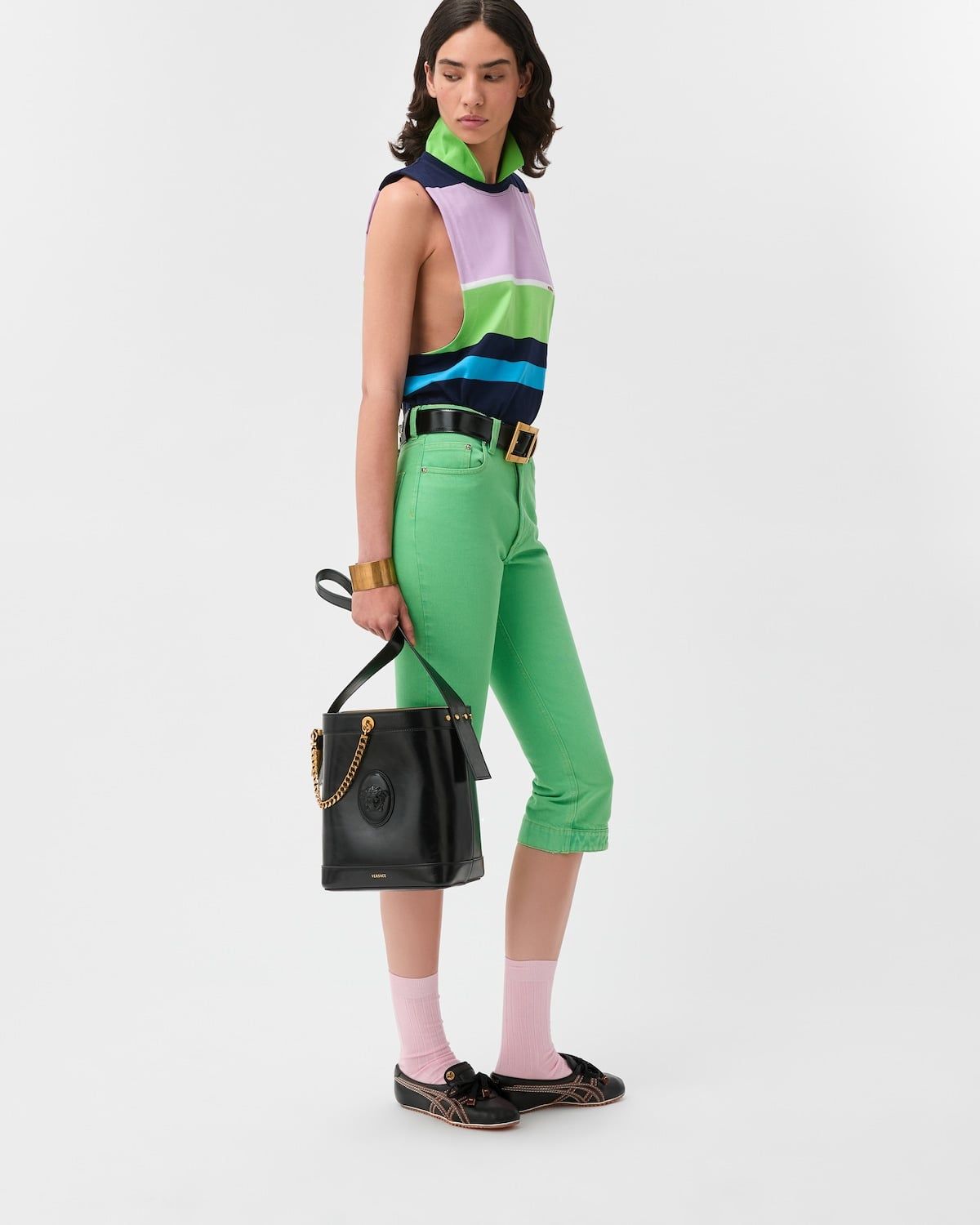  Giày Nữ Onitsuka Tiger x Versace Sakura 'Black' 