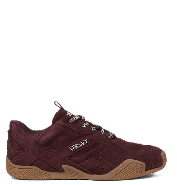 Giày Nữ Versace Galaxia Suede Trainers 'Burgundy' 