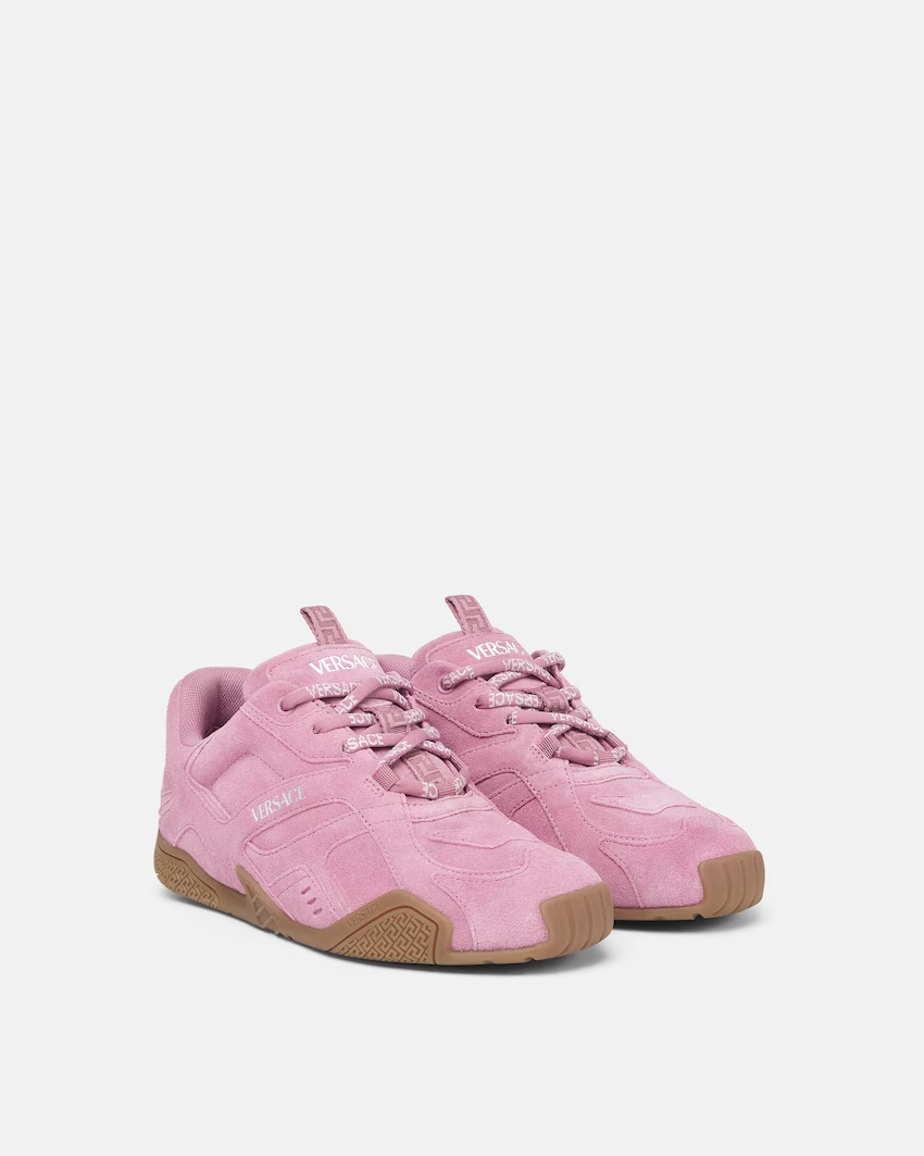  Giày Nữ Versace Galaxia Suede Trainers 'Lilac' 