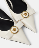  Giày Nữ Versace Gianni Ribbon 'White' 