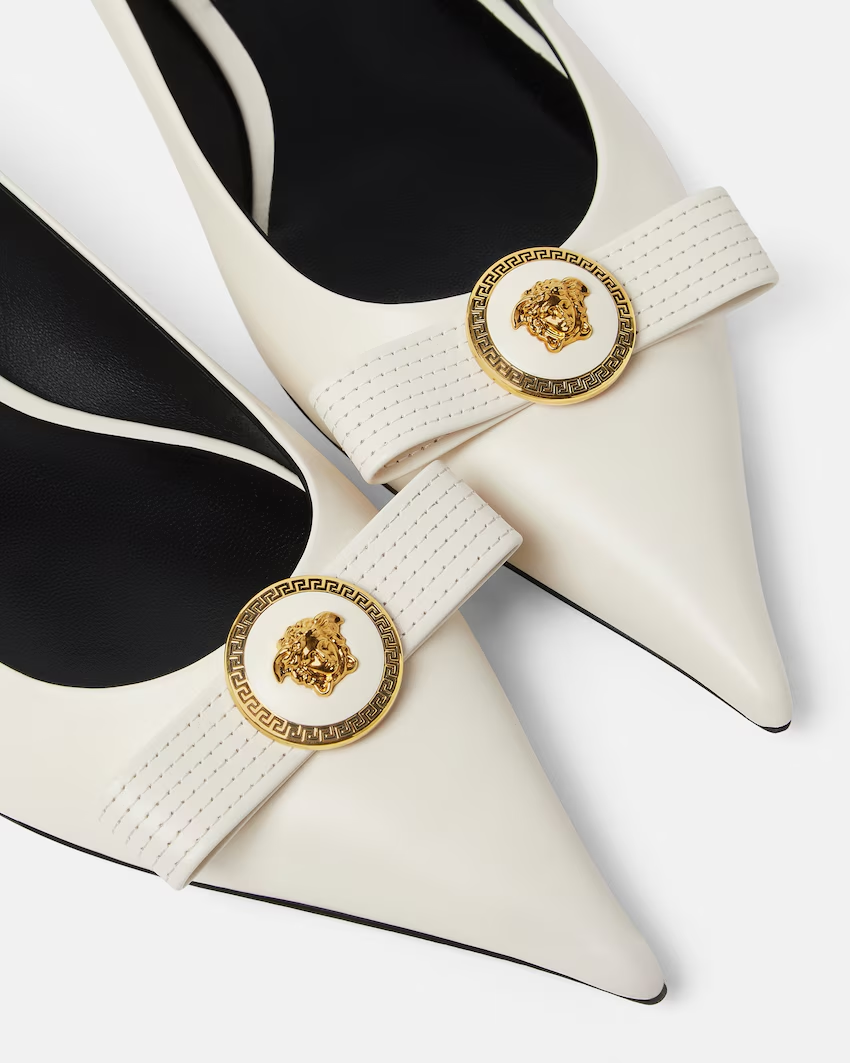  Giày Nữ Versace Gianni Ribbon 'White' 