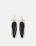  Giày Nữ Versace Gianni Ribbon 'White' 