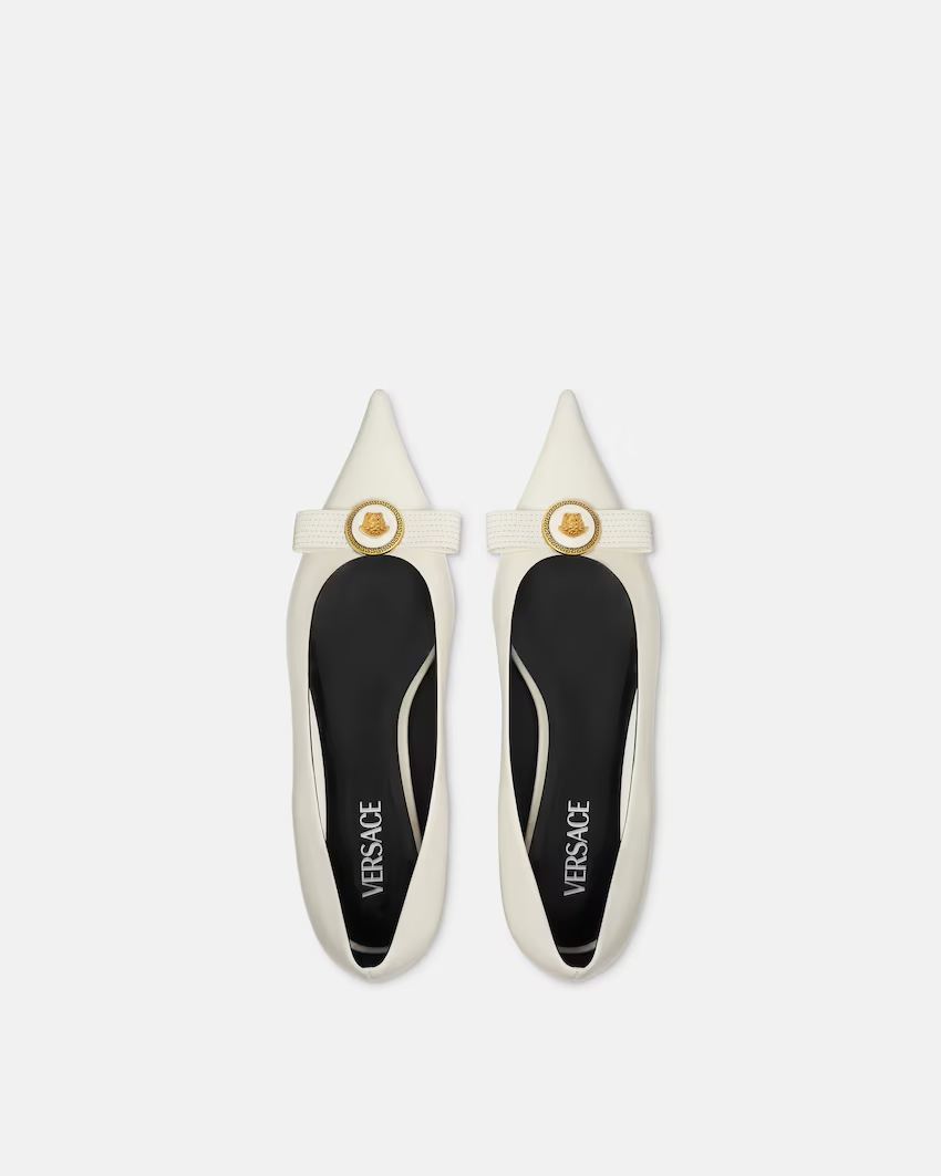  Giày Nữ Versace Gianni Ribbon 'White' 