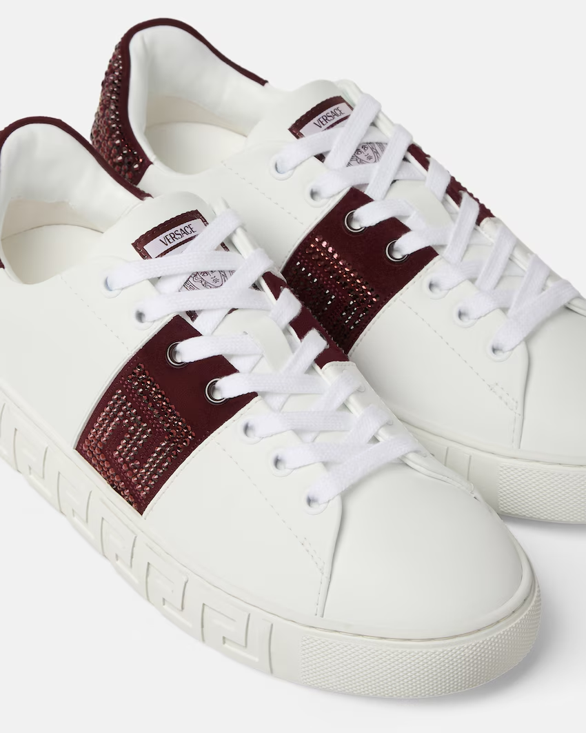  Giày Nữ Versace Greca Embellished 'Burgundy' 