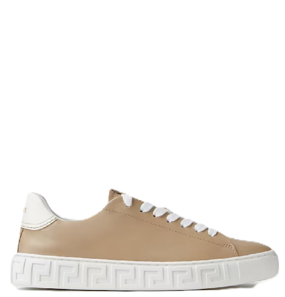  Giày Nữ Versace Greca Leather Trainers 'Beige' 