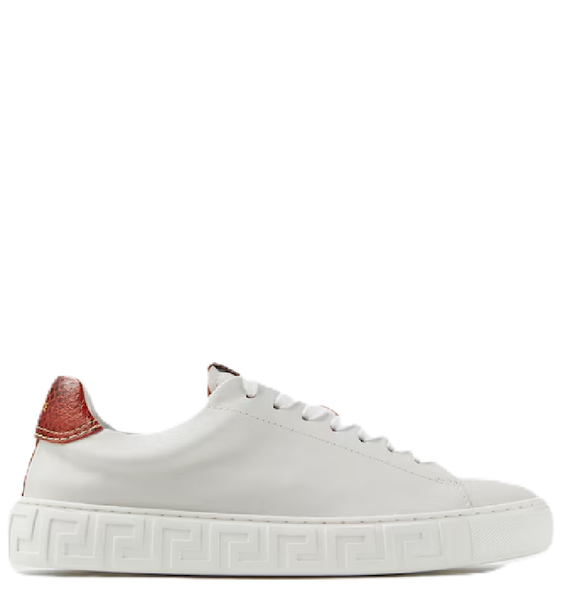  Giày Nữ Versace Greca Leather Trainers 'White' 