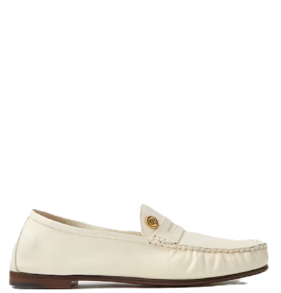  Giày Nữ Versace Guanto Leather Loafers 'White' 