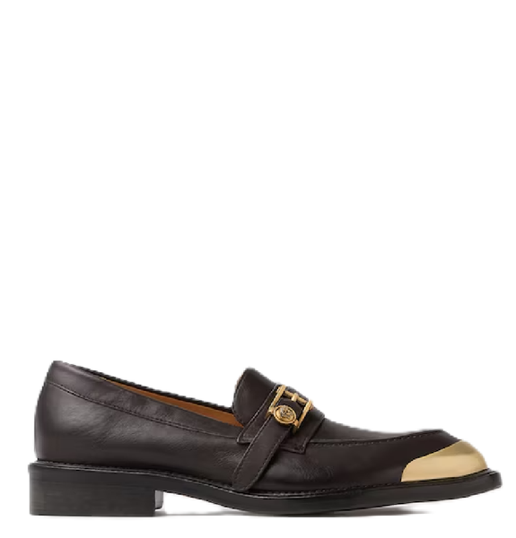  Giày Nữ Versace Primo Leather Loafers 'Brown' 