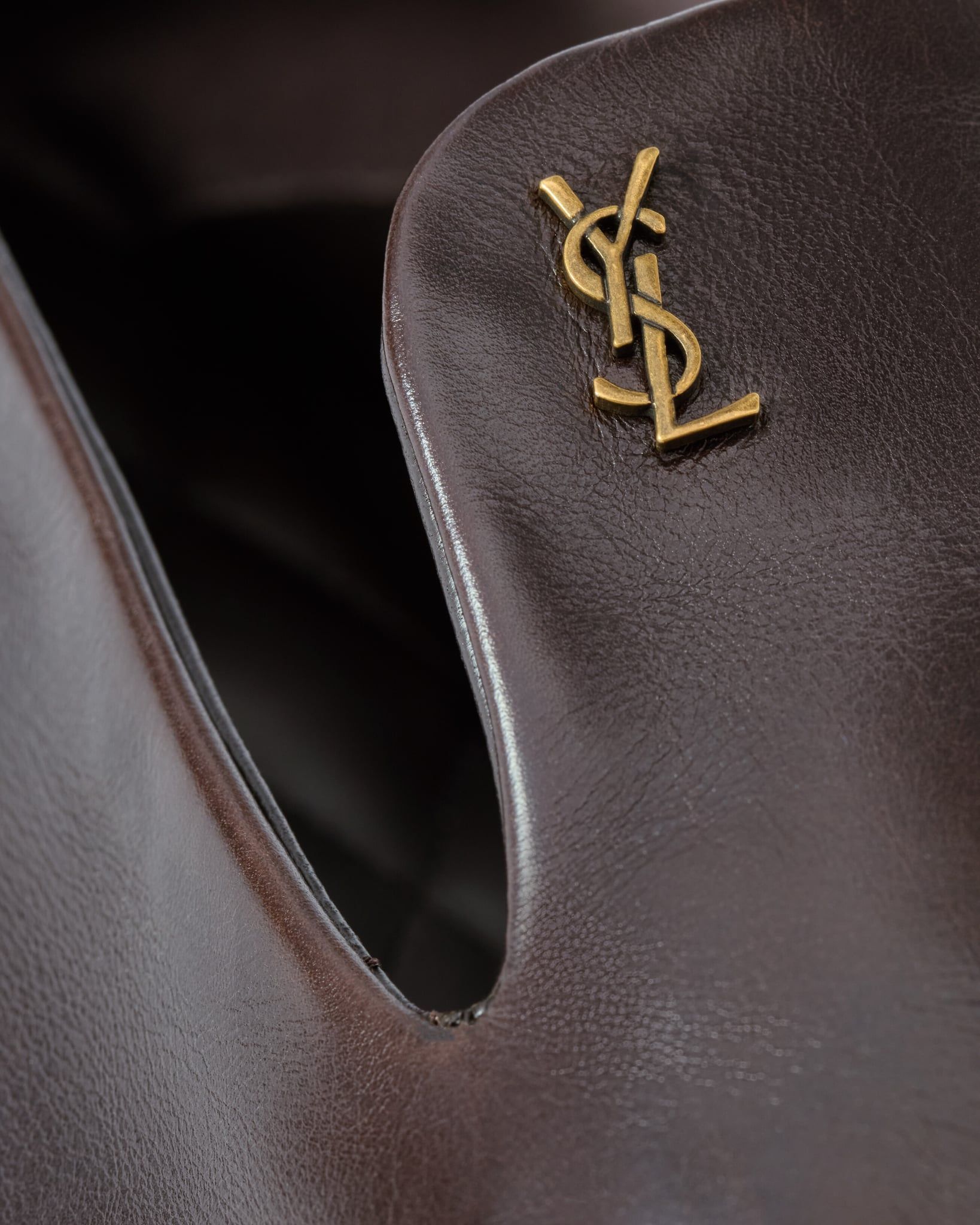  Giày Saint Laurent Alain Slippers 'Brown' 