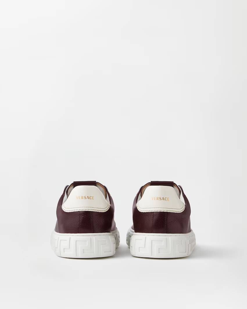  Giày Versace Greca Leather Trainers 'Brown' 