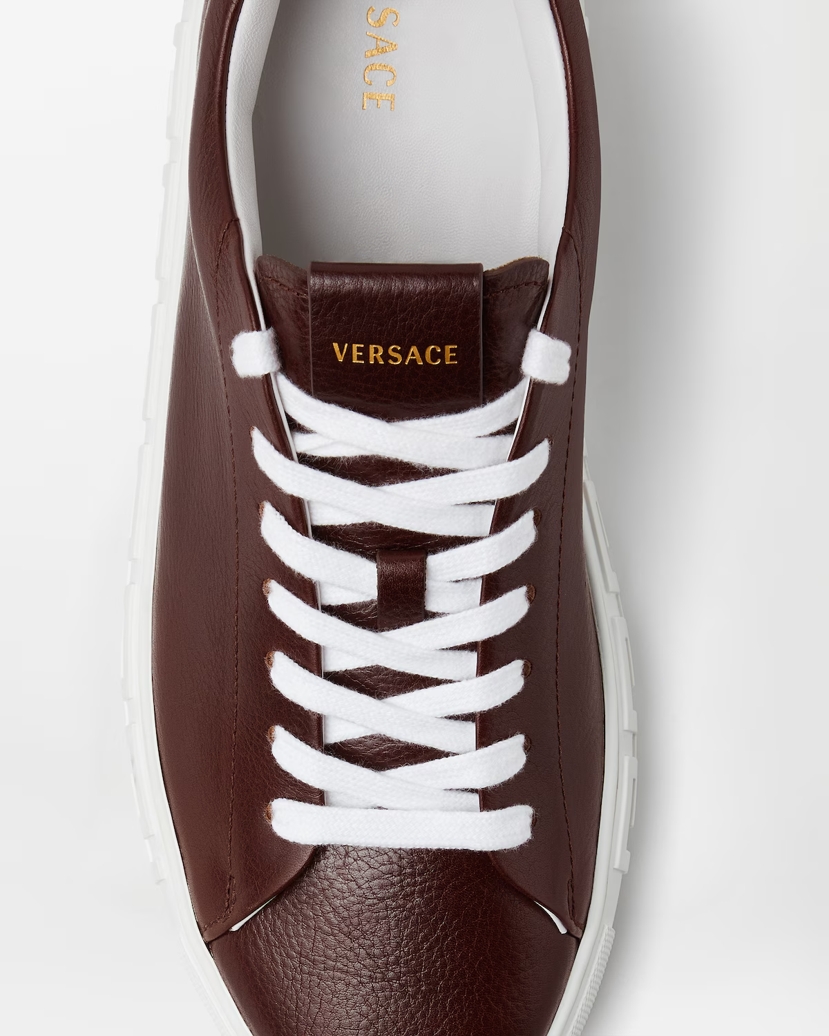  Giày Versace Greca Leather Trainers 'Brown' 