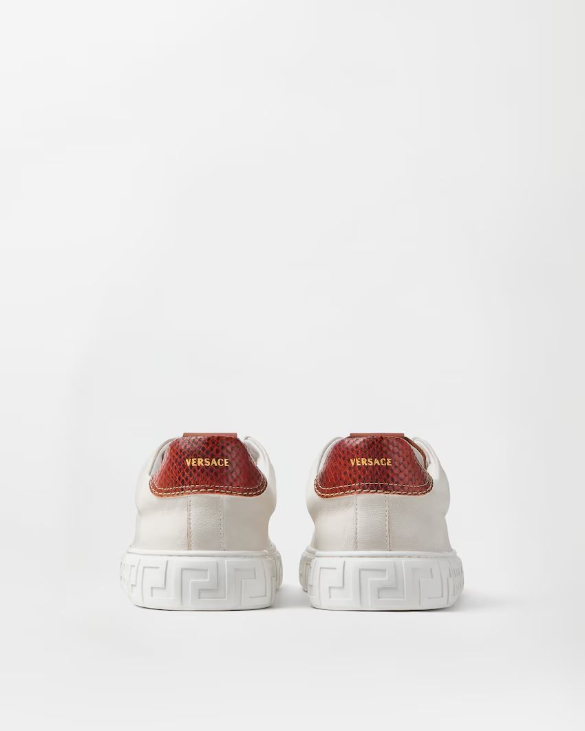  Giày Versace Greca Leather Trainers 'White' 