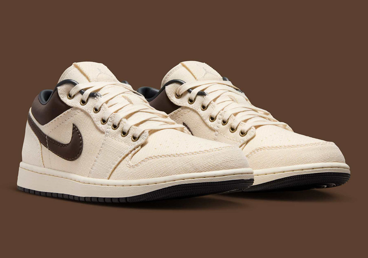  Giày Nike Air Jordan 1 Low Premium 'Pale Ivory Baroque Brown' 