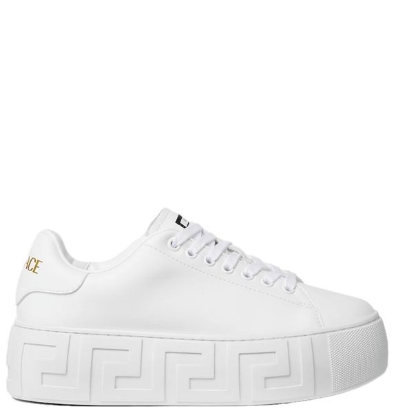  Giày Nữ Versace La Greca Platform Trainers 'White' 