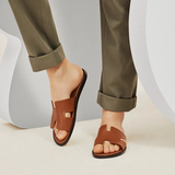  Dép Nam Hermes Izmir Canvas Sandal 'Brown' 