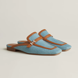  Giày Nữ Hermes Groupie Mule 'Brown Denim' 
