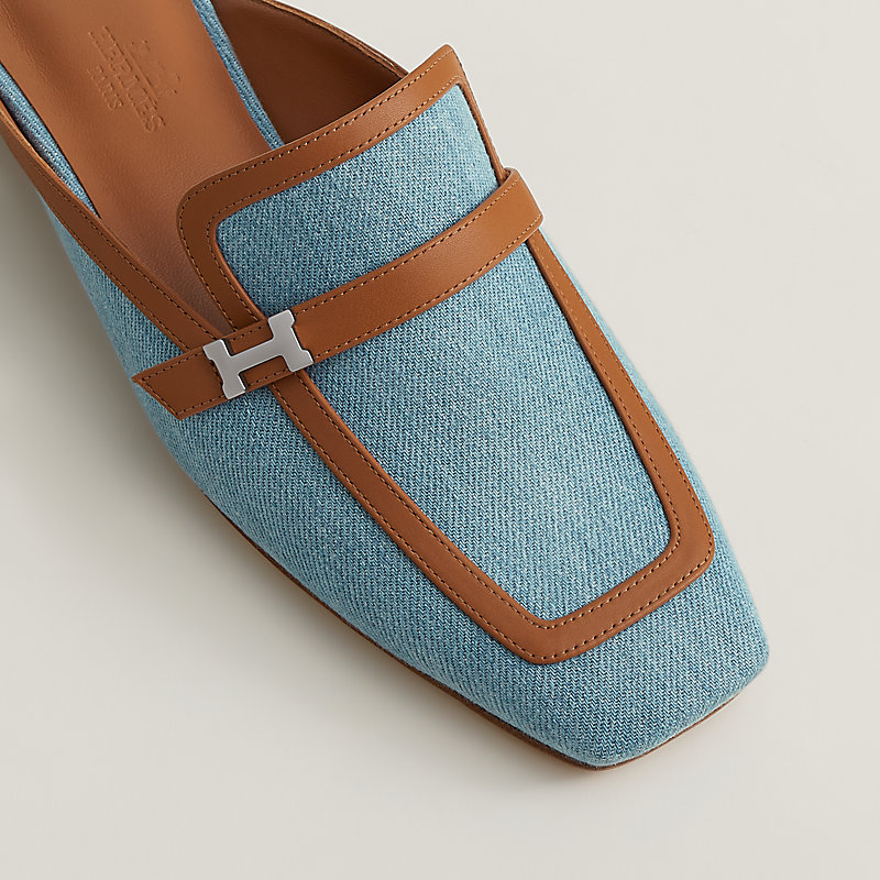  Giày Nữ Hermes Groupie Mule 'Brown Denim' 