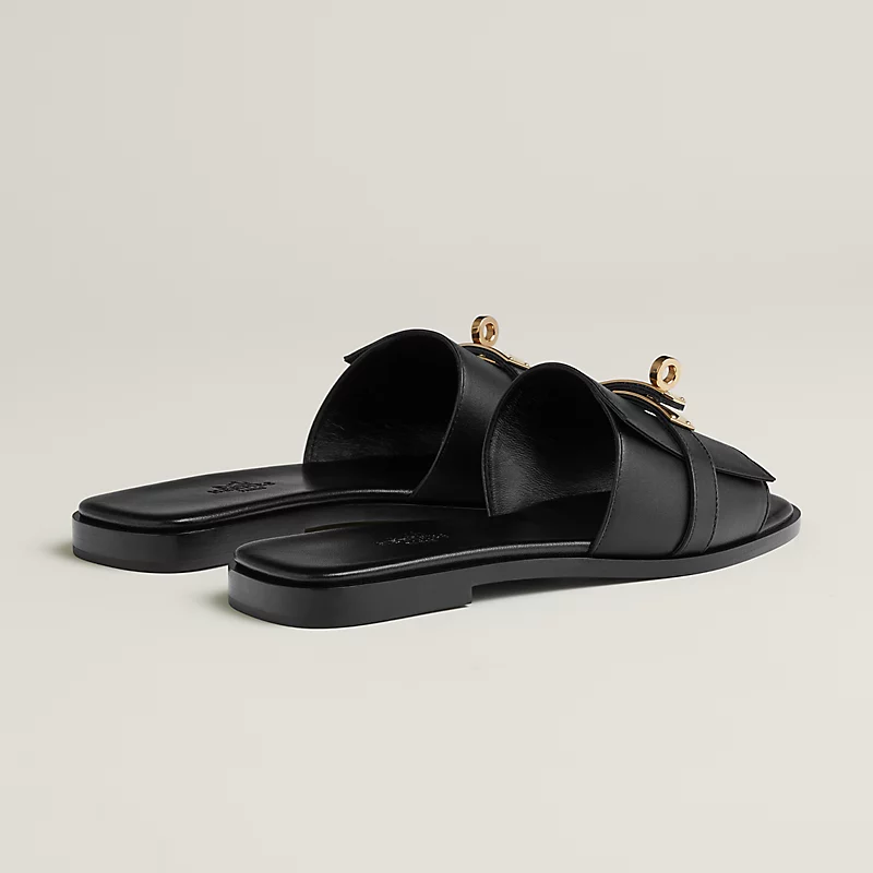  Dép Nữ Hermes Giulia Sandal 'Black' 