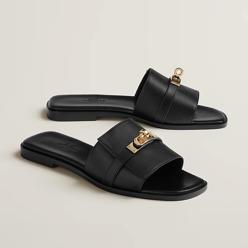  Dép Nữ Hermes Giulia Sandal 'Black' 