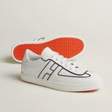  Giày Nam Hermes Monochrome Nappa Leather Piping 'White' 