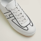  Giày Nam Hermes Monochrome Nappa Leather Piping 'White' 