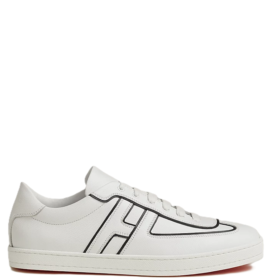  Giày Nam Hermes Monochrome Nappa Leather Piping 'White' 
