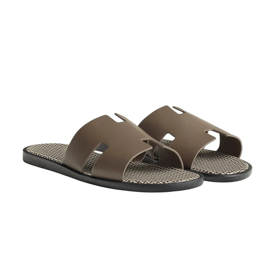  Dép Nam Hermes Izmir Étoupe Sandal 'Brown' 