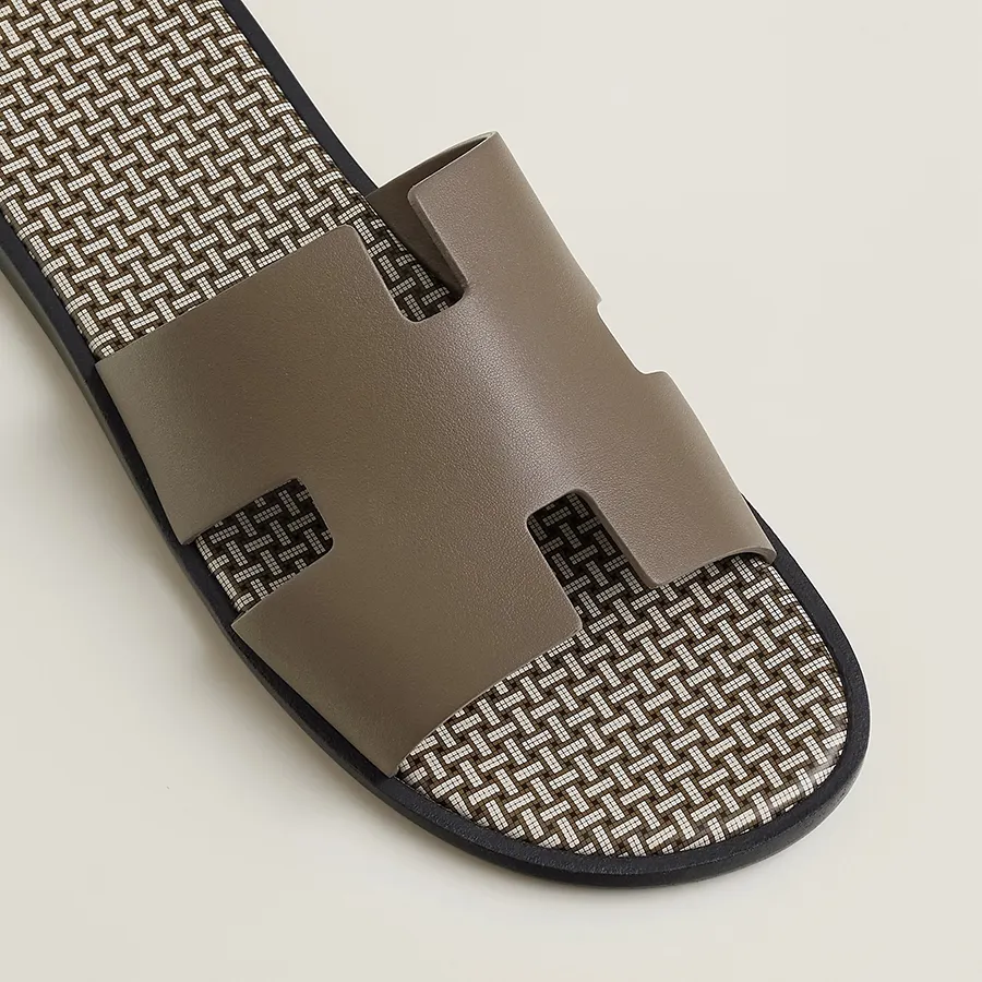  Dép Nam Hermes Izmir Étoupe Sandal 'Brown' 