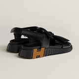  Dép Hermes Junior Sandal 'Black' 