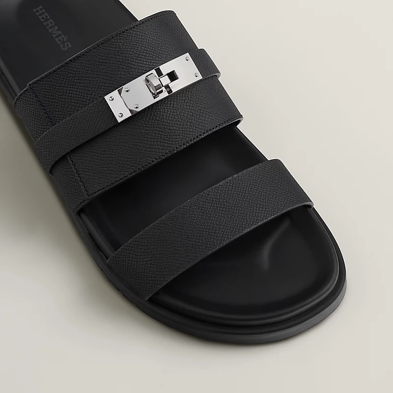  Dép Nam Hermes Jackson Sandal 'Black' 