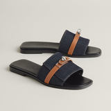  Dép Nữ Hermes Giulia Sandal 'Bleu Brut' 