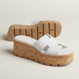  Dép Nữ Hermes Eze 30 Sandal 'White' 