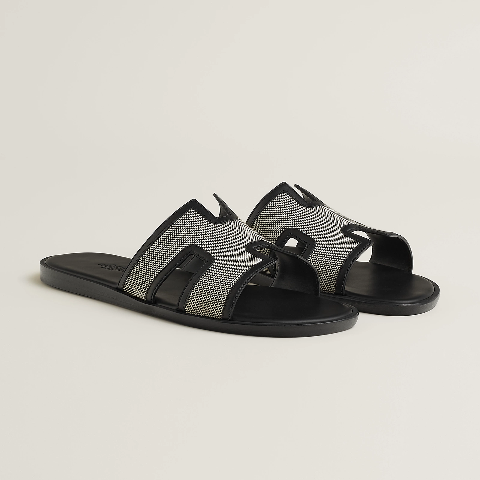  Dép Nam Hermes Izmir Canvas Sandal 'Black' 