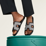  Dép Nam Hermes Izmir Canvas Sandal 'Black' 