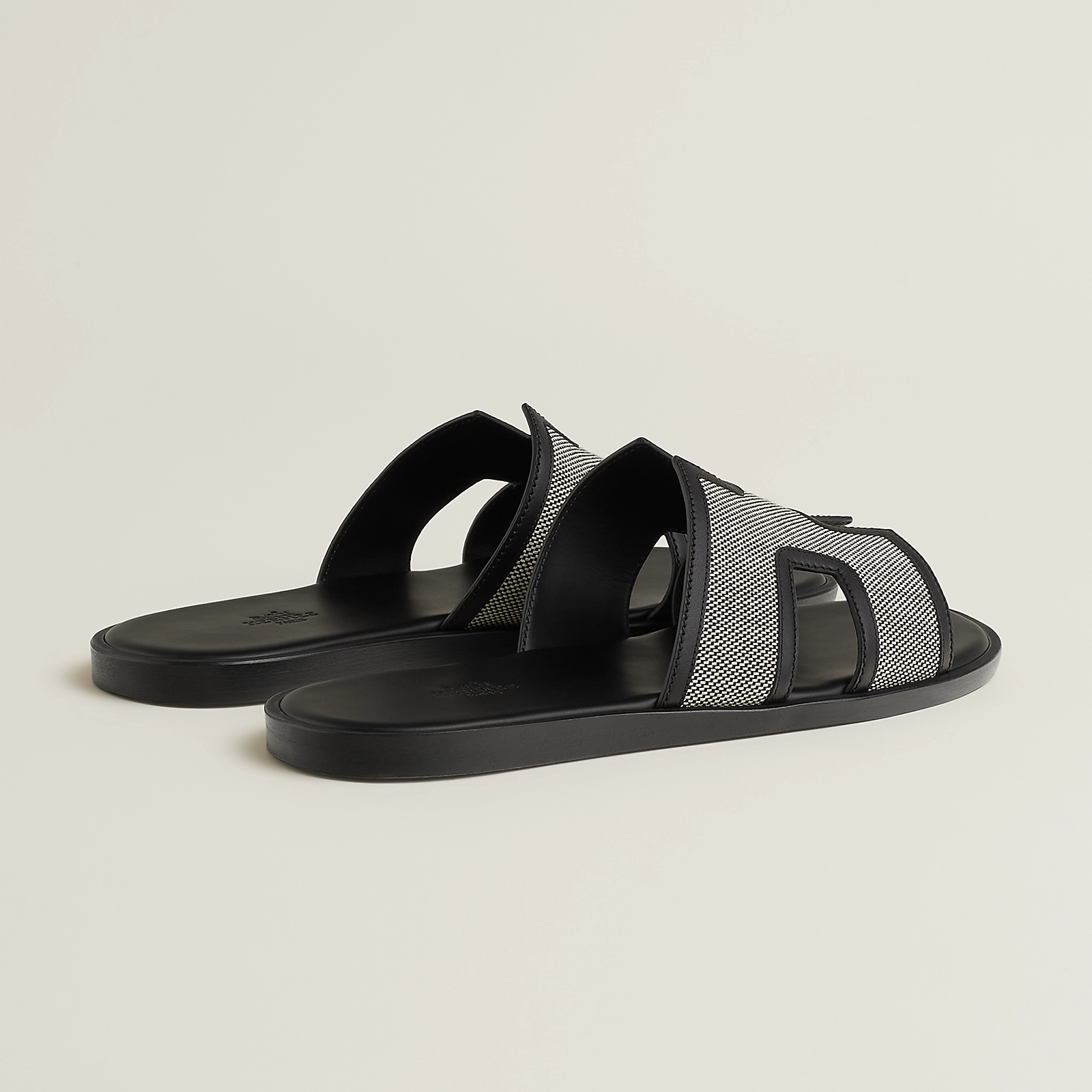  Dép Nam Hermes Izmir Canvas Sandal 'Black' 