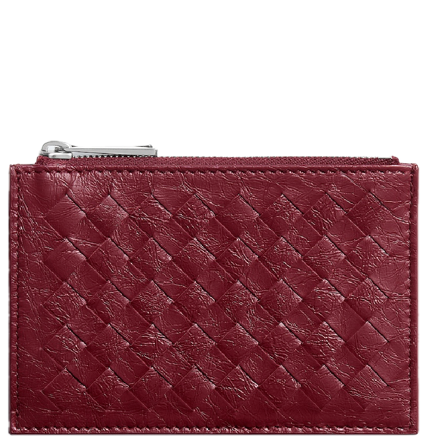  Ví Bottega Veneta Woven Mycelium Card Case 'Lava Red' 